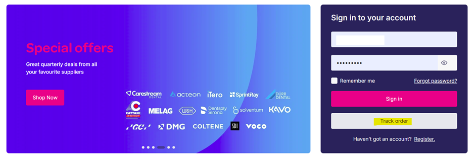 non-logged-in user screen