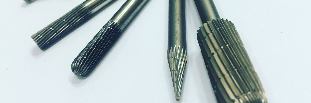 dental bur set closeup metal