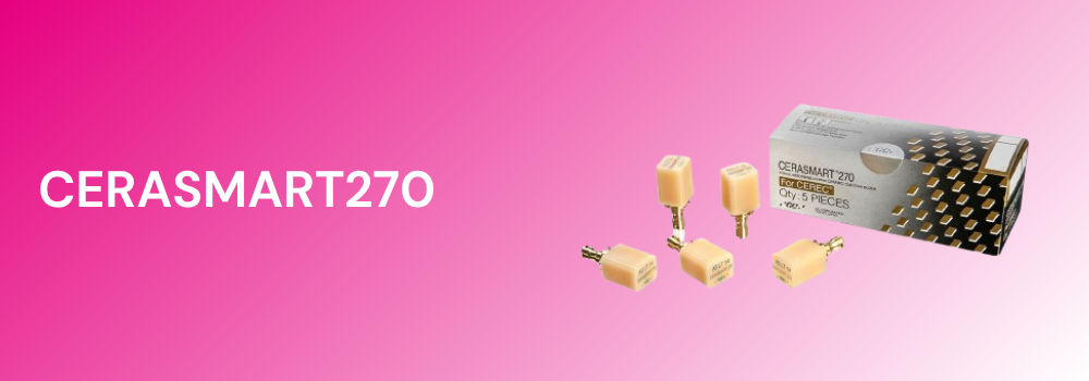 A pack of CeraSmart270 on a pink and white background