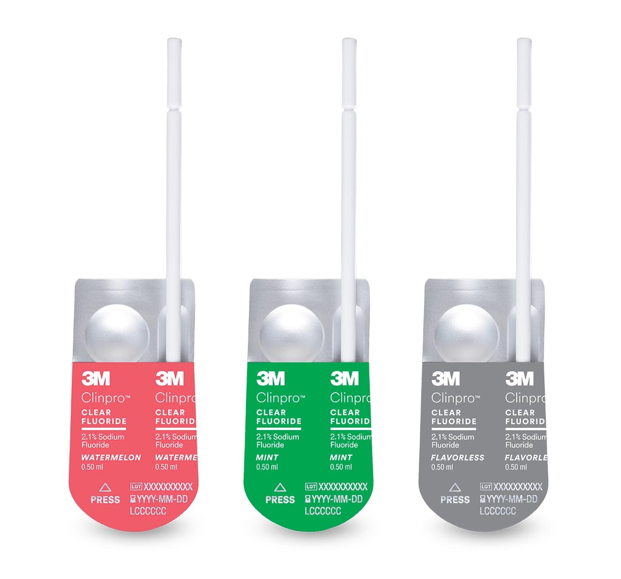 Three Clinpro Fluoride Treatments in their packaging