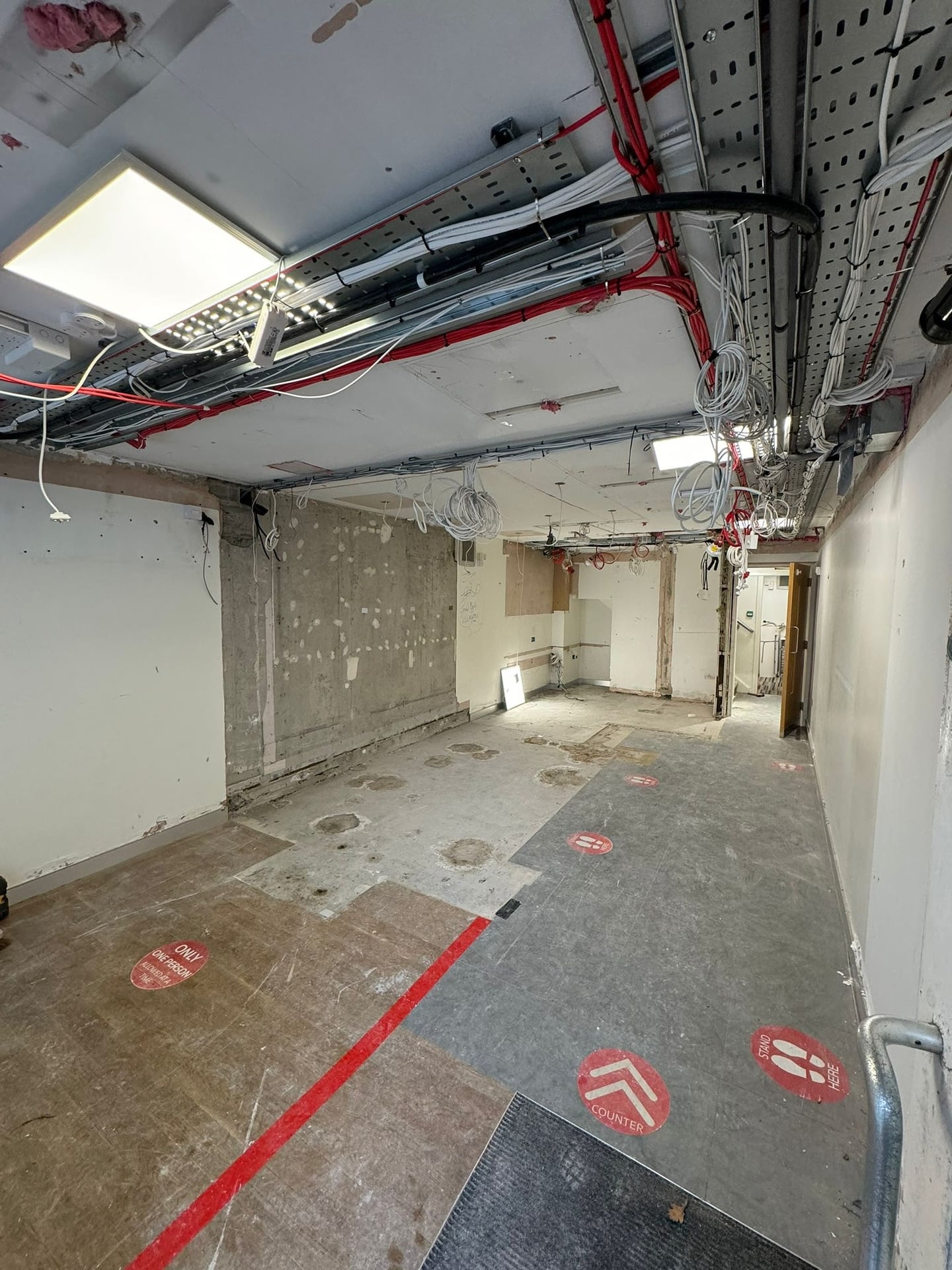 The stripped-out interior of what would eventually become Bank Dental