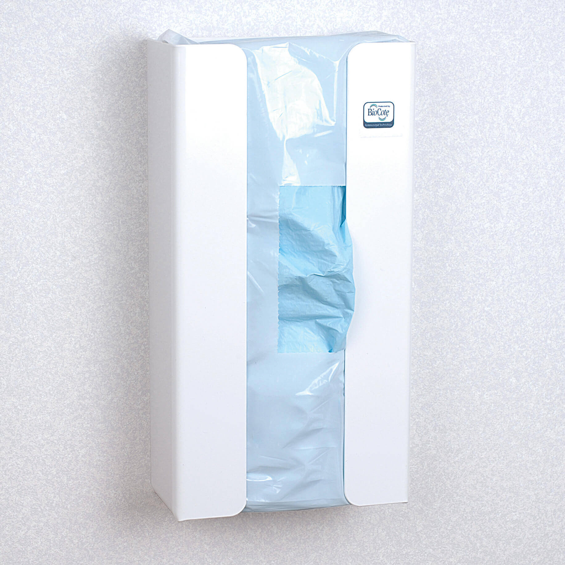 Antimicrobial Bib Dispenser for Bib with Collection Pocket 