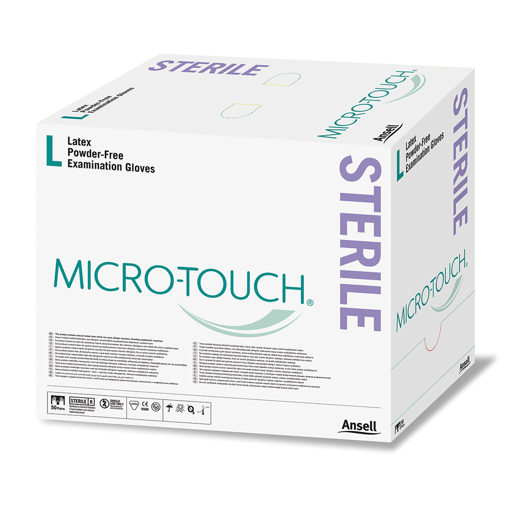 Micro-Touch Latex Gloves Sterile Medium 