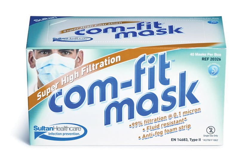Com-Fit Super High Filtration Face Mask - Ear Loop - Blue 