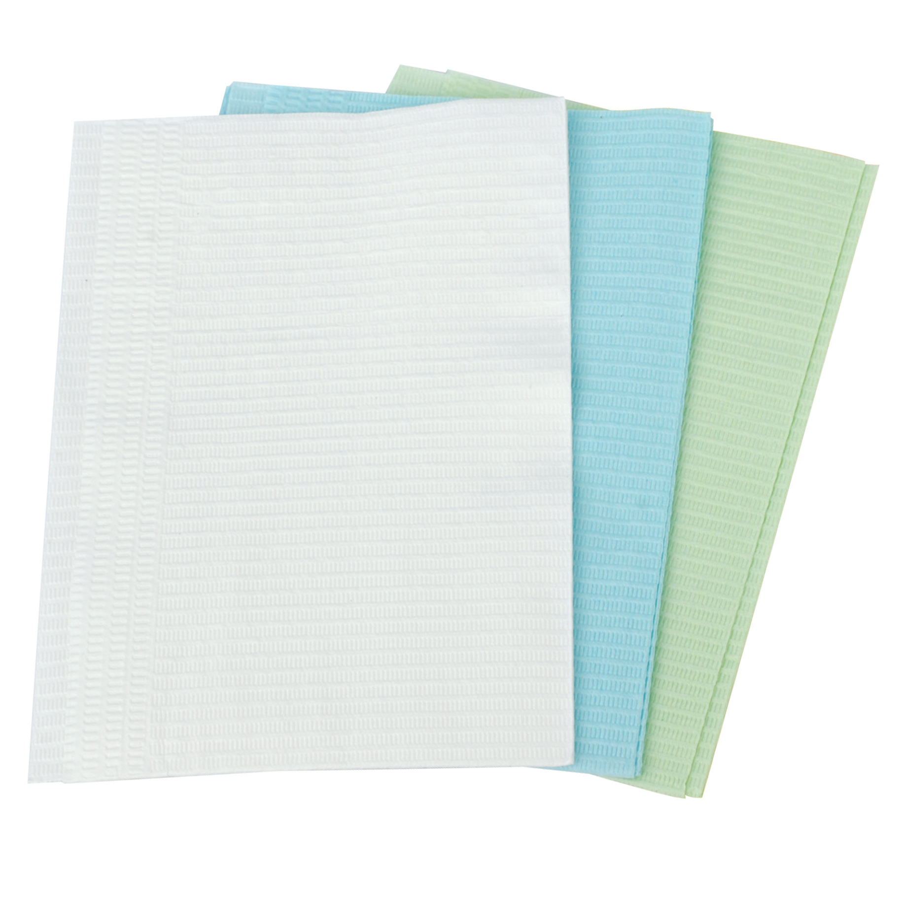 Disposable Bibs - 3-ply Green 