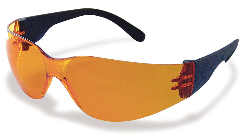Crackerjack Safety Glasses Orange Lens: Anti Fog/ Anti Scratch 