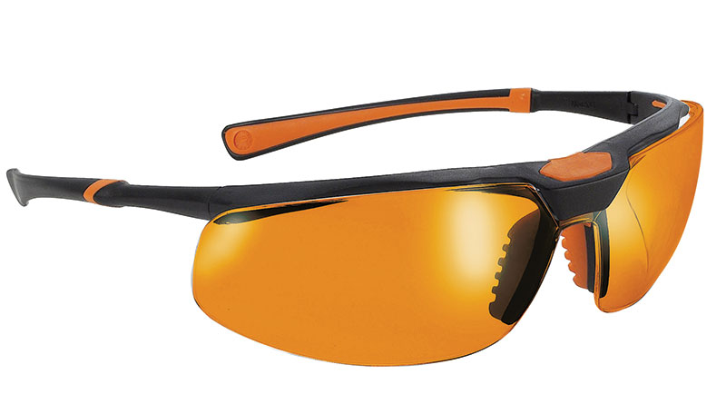 Safety Glasses Orange Lens, Black Frame 
