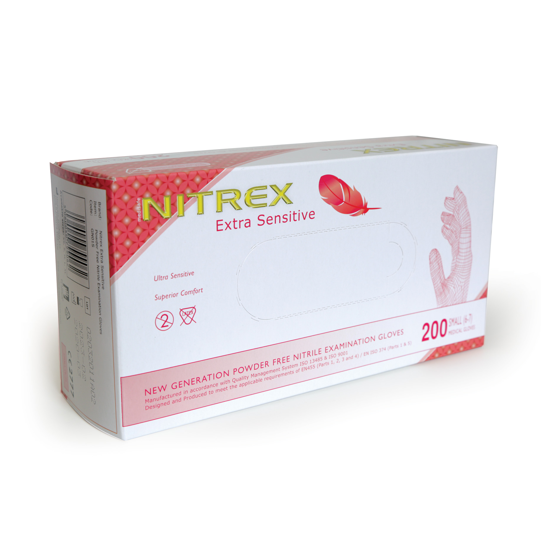Nitrex Extra Sensitive Powder free Nitrile Gloves Small 