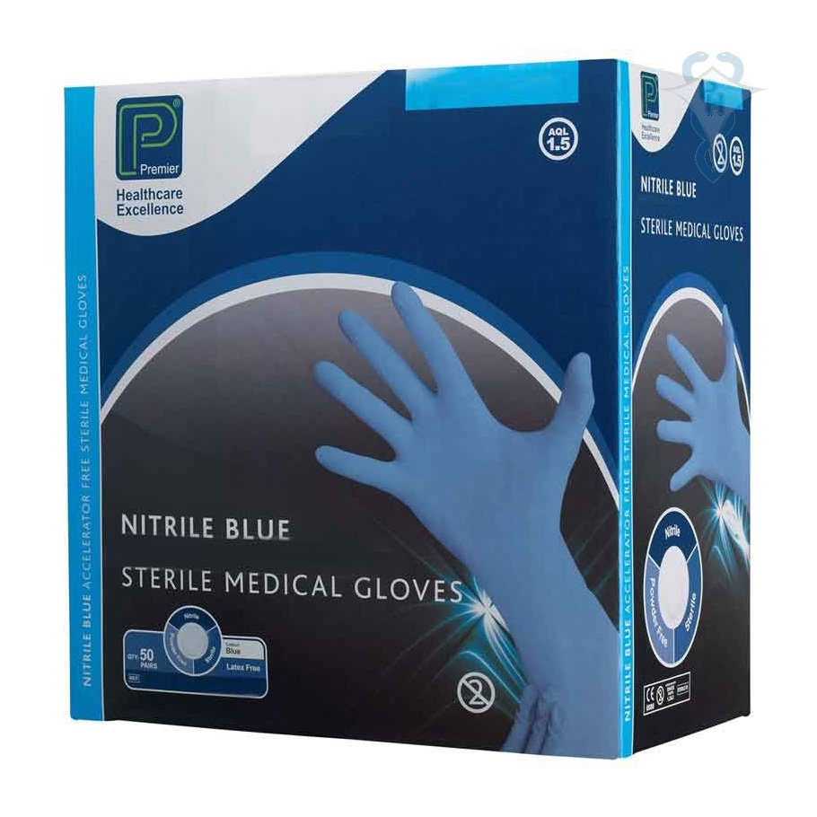 CGN545 Premier Nitrile Blue Sterile Medical Gloves Extra Large