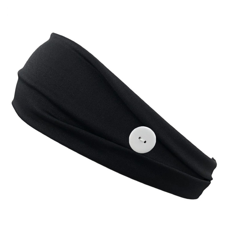 Headband with Buttons Black 