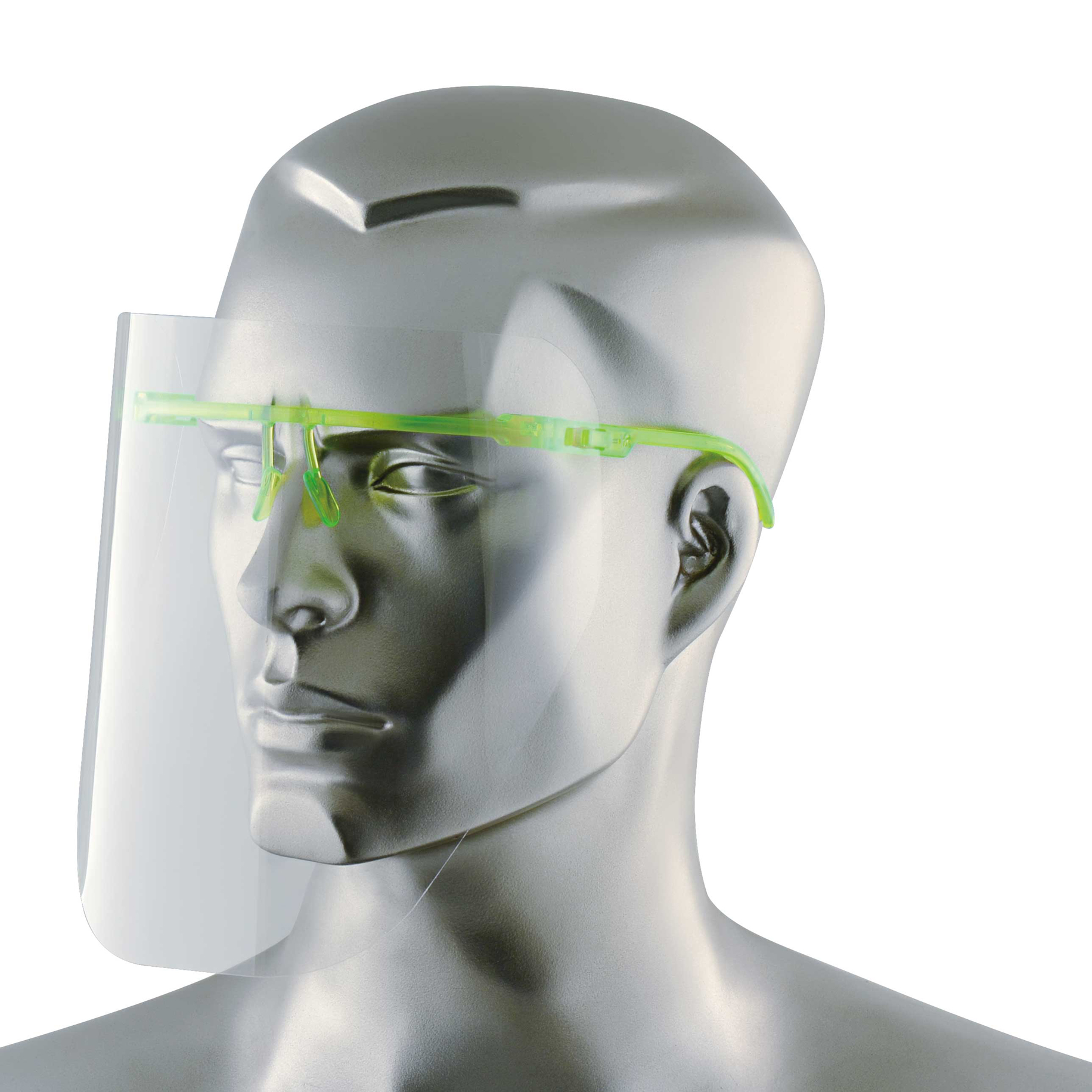 Visors Frame + 12 Face Shields - Green Frame 
