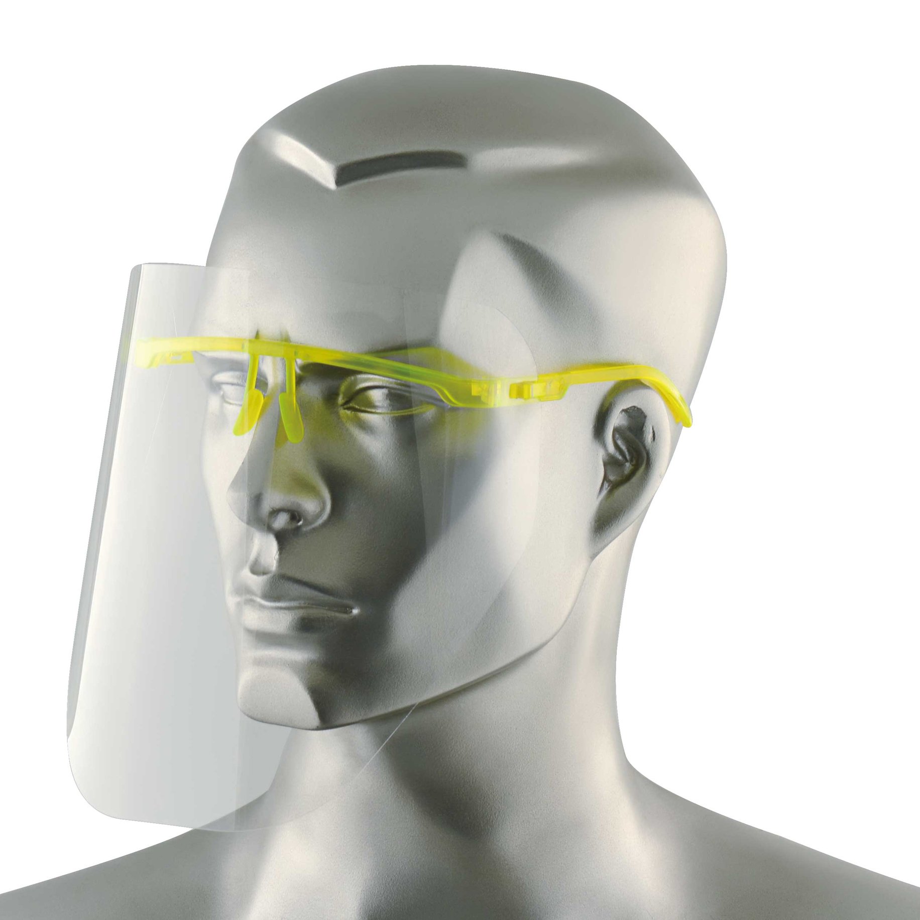 Visors Frame + 12 Face Shields - Yellow Frame 