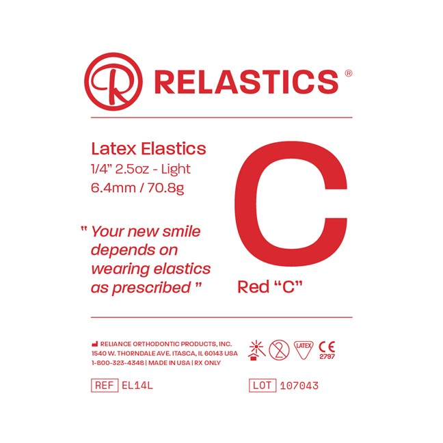 Patient Elastics Latex Relastics 1/4" / 6.4mm Light 2.5oz RED C