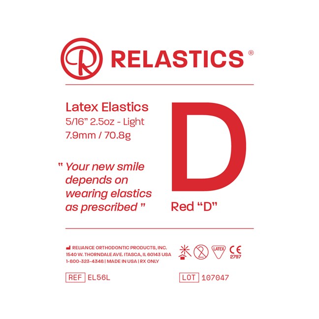 Patient Elastics Latex Relastics 5/16" / 7.9mm  Light 2.5oz  RED D