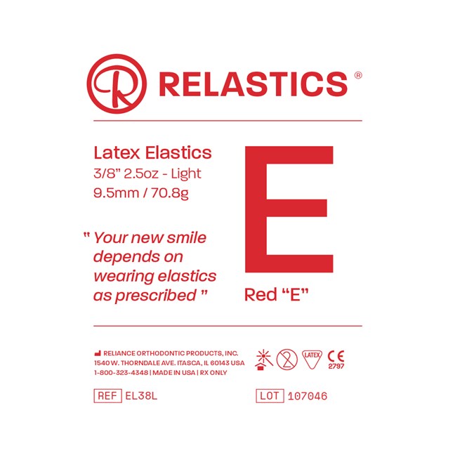 Patient Elastics Latex Relastics 3/8" / 9.5mm Light 2.5oz RED E