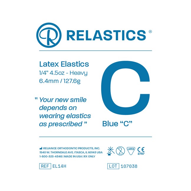 Patient Elastics Latex Relastics 1/4" / 6.4mm Heavy 4.5oz BLUE C