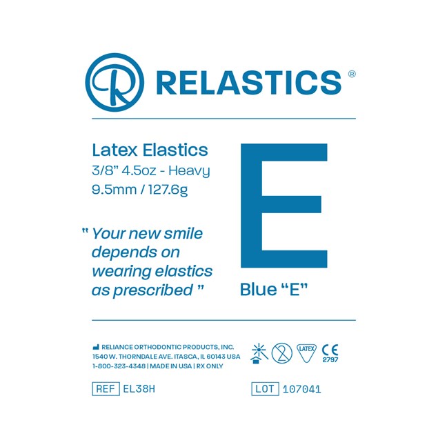 Patient Elastics Latex Relastics 3/8" / 9.5mm Heavy 4.5oz BLUE E
