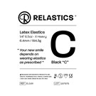 Patient Elastics Latex Relastics 1/4" / 6.4mm  X-Heavy 6.5oz  BLACK C 