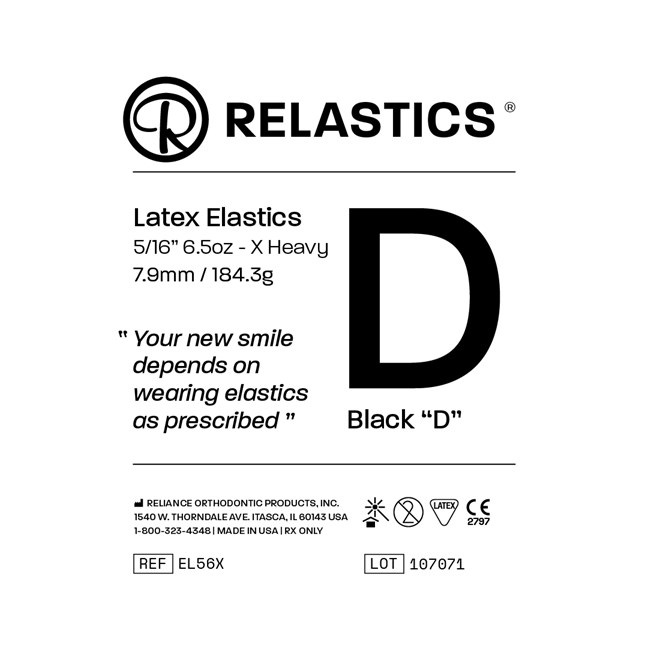 Patient Elastics Latex Relastics 5/16" / 7.9mm X-Heavy 6.5oz BLACK D