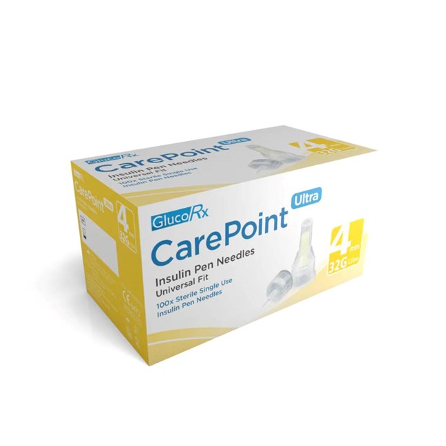 GlucoRx CarePoint Pen Needles 4mm Ultra/32g