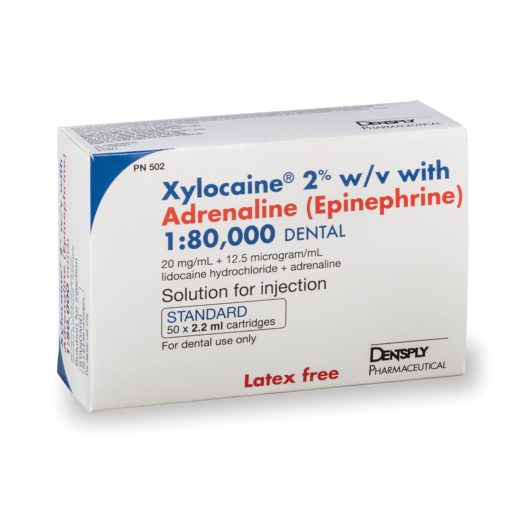 Xylocaine 2% w/v with Adrenaline (Epinephrine) 1:80,000 Standard 