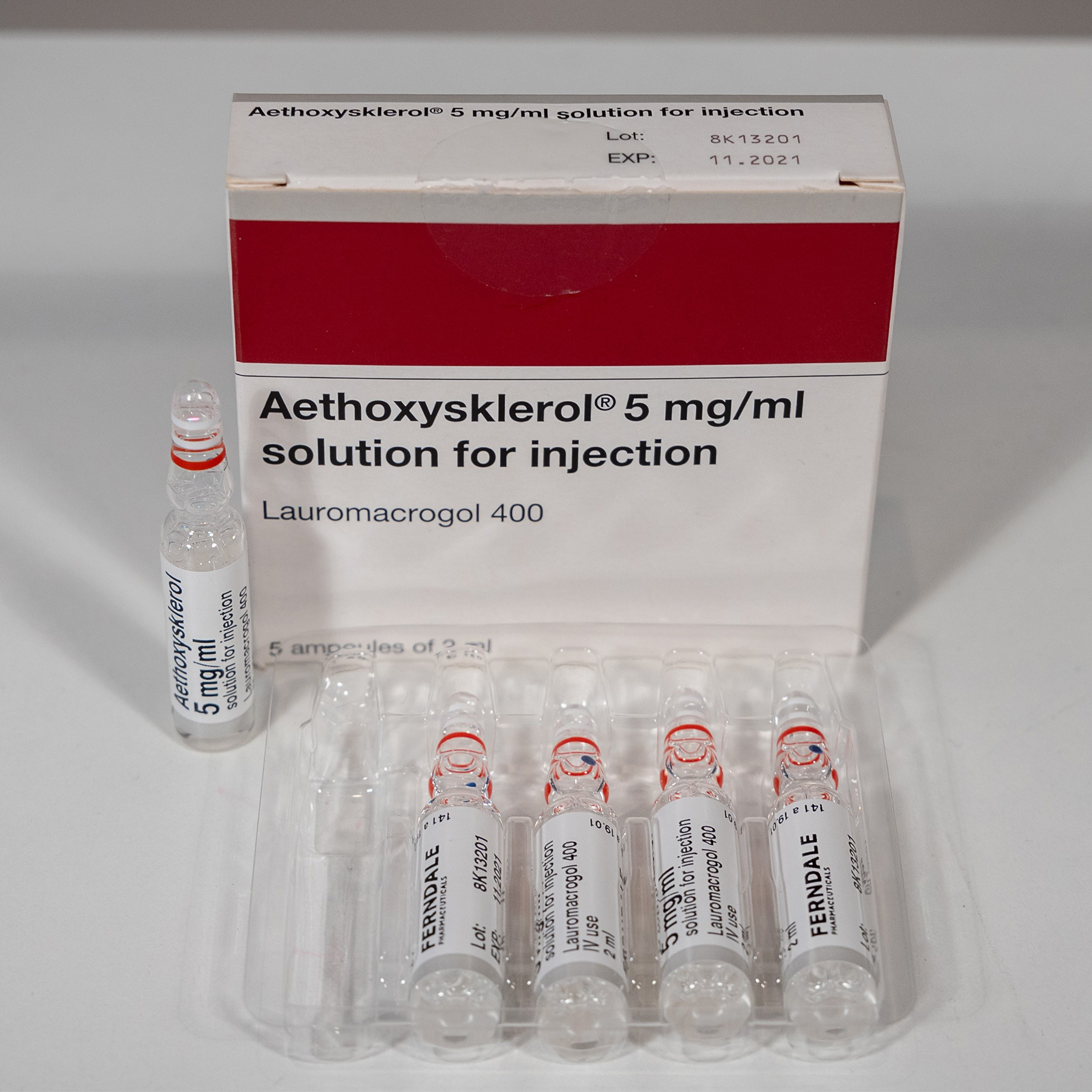 Aethoxysklerol 10mg/ml (1.0%) 2ml Amps 