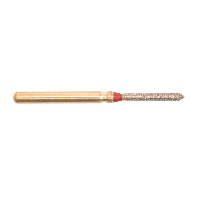 Gold Diamond Burs Pointed Cylinder FG Fine 130/012