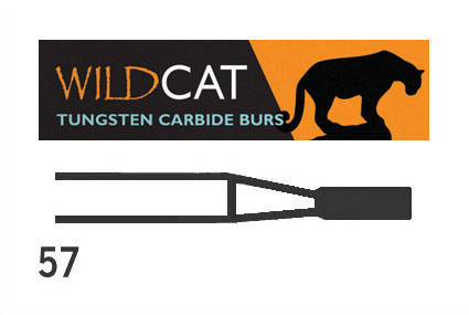 WildCat Tungsten Carbide Burs Flat Fissure Plain Cut FG 57 010 