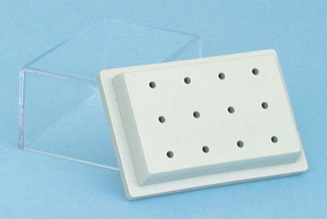 Plastic Bur Stand with Lid 12 Holes Grey - FG/RA