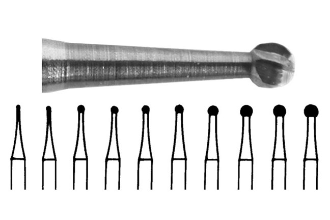 Tungsten Carbide Burs Round Plain Cut RA 3 012