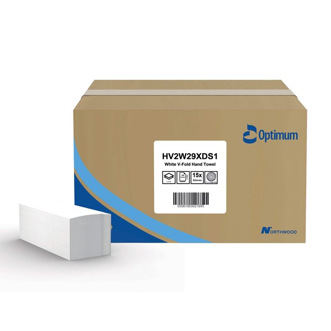 V-Fold Hand Towel, White, 2-Ply