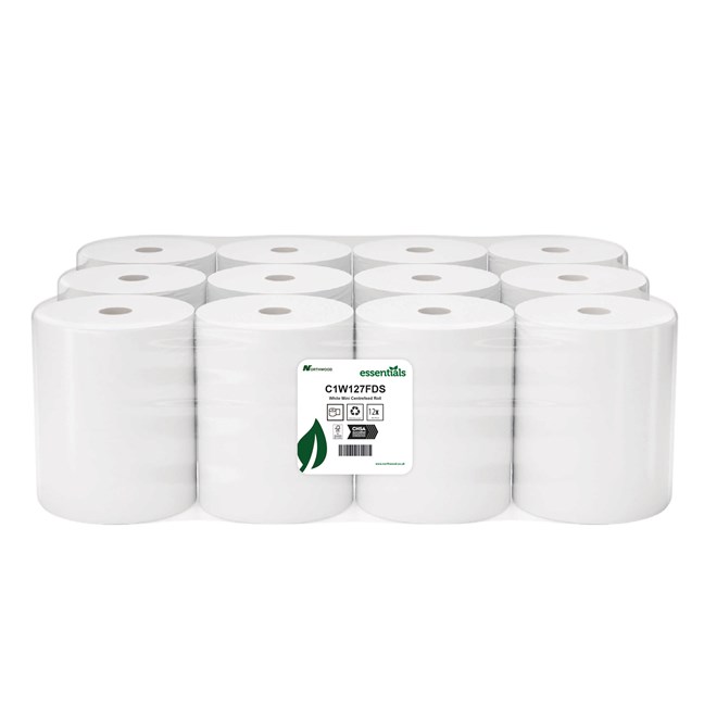 White Centrefeed Roll, 1 Ply
