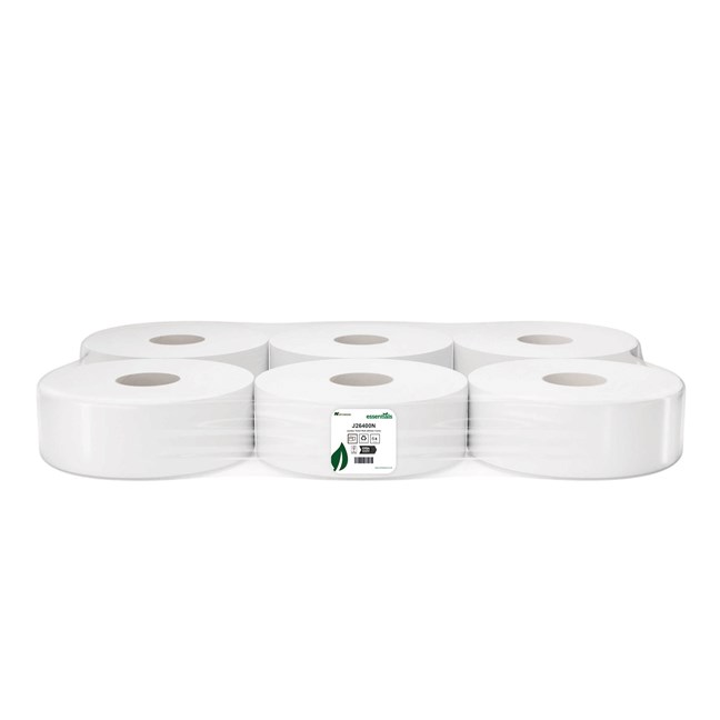 Jumbo Roll Toilet Roll (60mm Core), White, 2 Ply