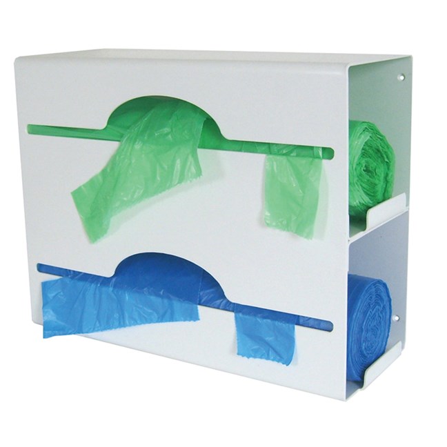 Apron Dispenser Double for 14" Roll - White