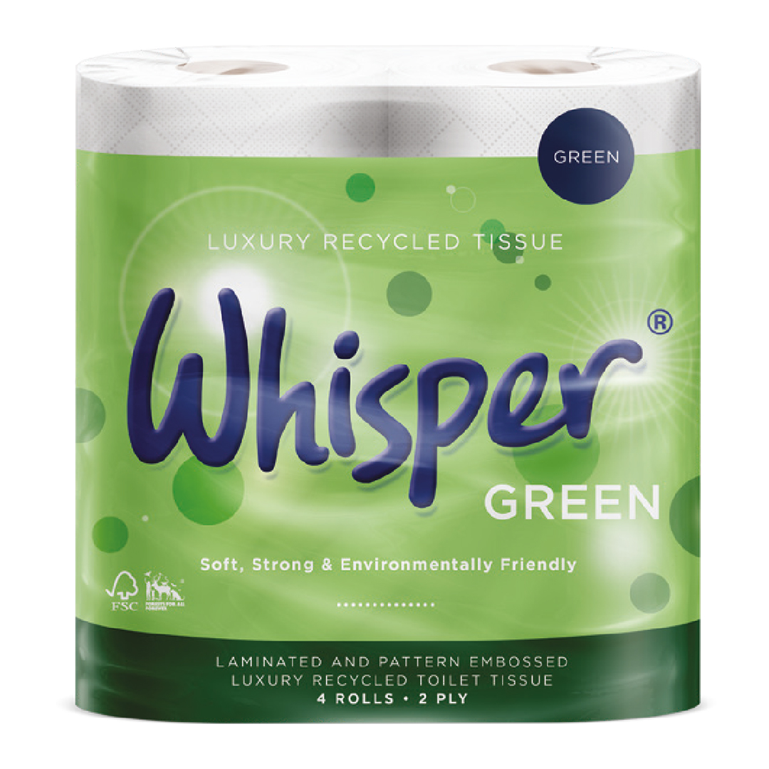 Toilet Tissue Rolls 2 Ply Recycled, White 
