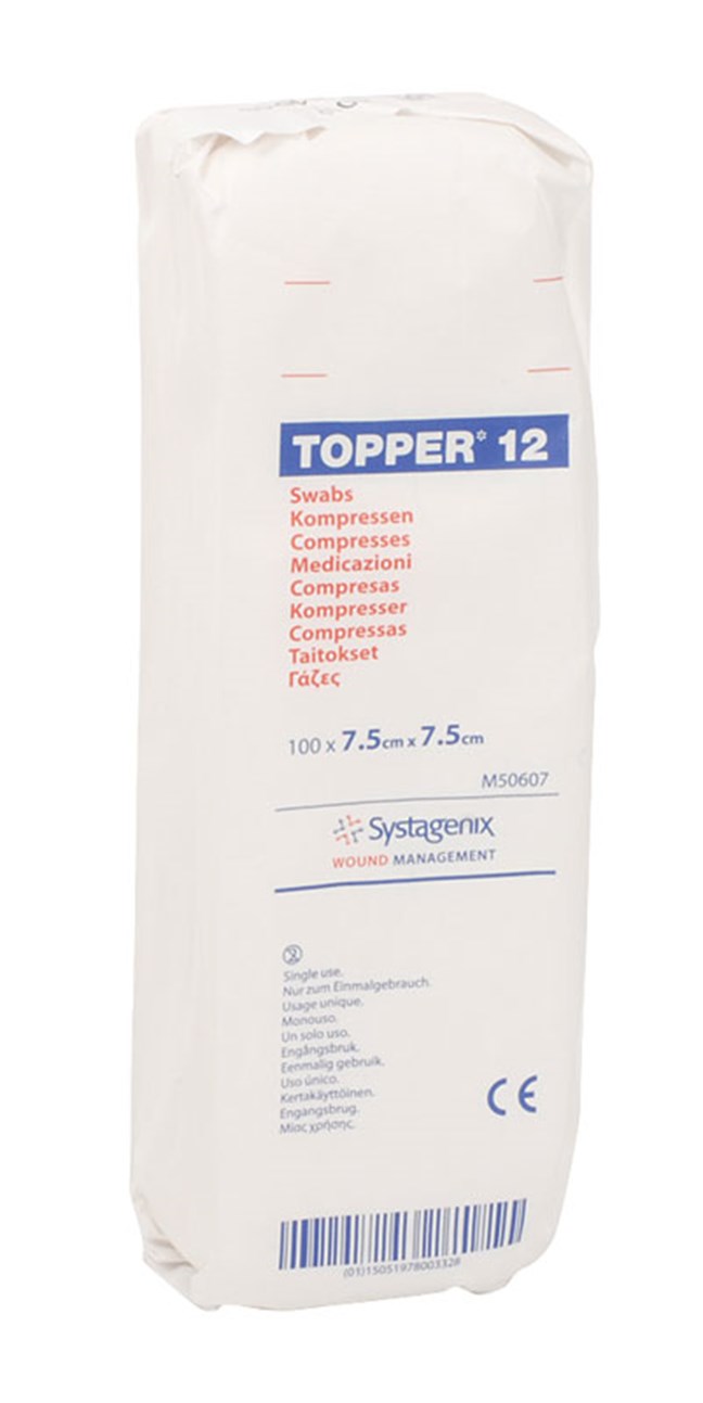 Topper 12 Swabs (Non-Sterile) 7.5cm  x 7.5cm