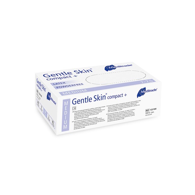 Gentle Skin compact+ Latex Gloves Powder Free Medium