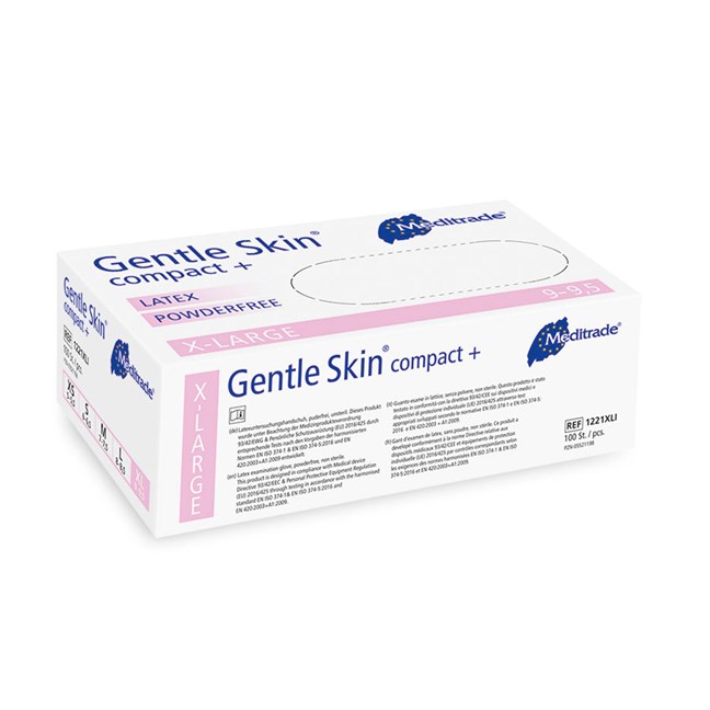 Gentle Skin compact+ Latex Gloves Powder Free Extra Large