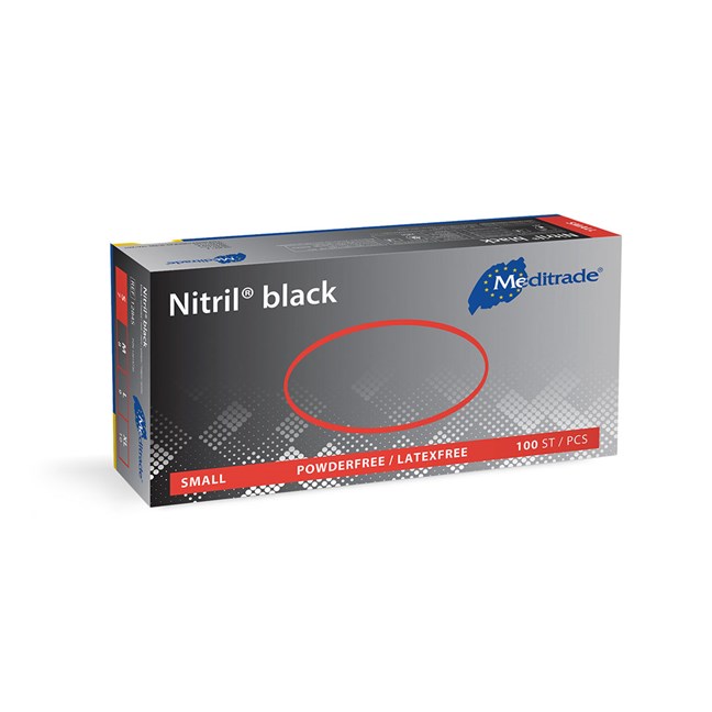 Nitril Black Powder free / Latex free Nitrile Gloves Small
