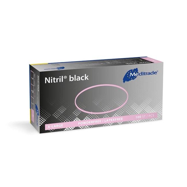 Nitril Black Powder free / Latex free Nitrile Gloves Extra Large