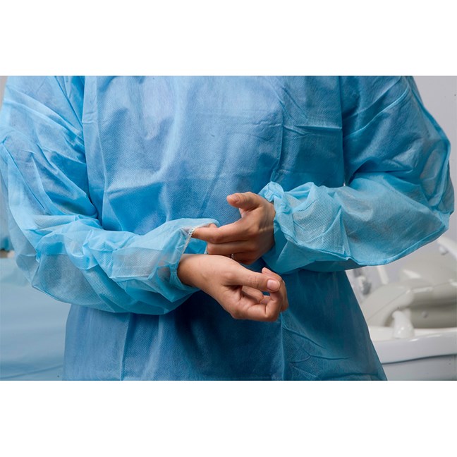 Surgical Gown with elastic wrist bands (Length: 120cm) Light Blue - One Size only
