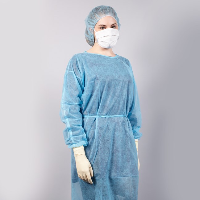 Gown Isolation Non-sterile Blue Small