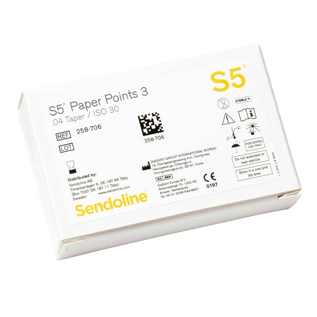S5 Paper Points Size 3 #30 Taper .04