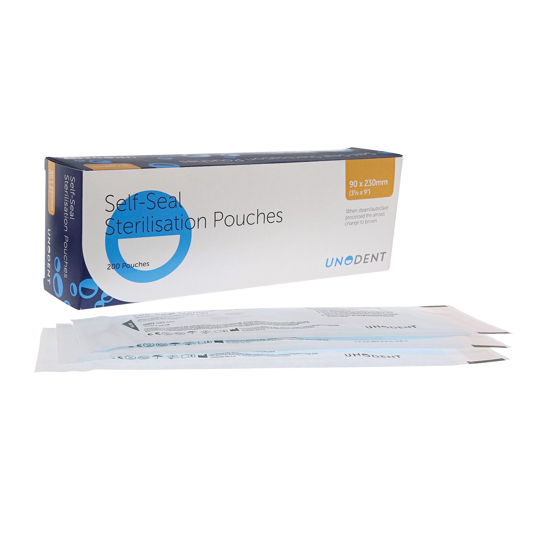 UnoDent Sterilisation Pouches No. 520: 90×230 mm