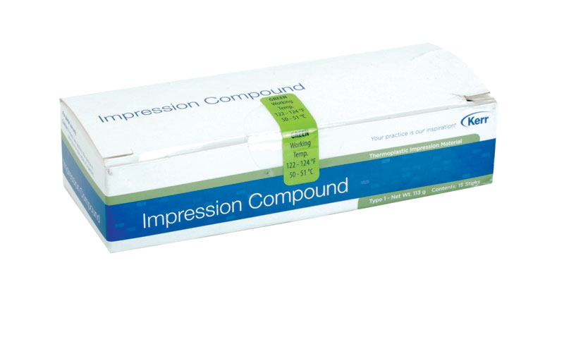 Impression Compound Sticks x 15 - Green (Temp 50˚C) 