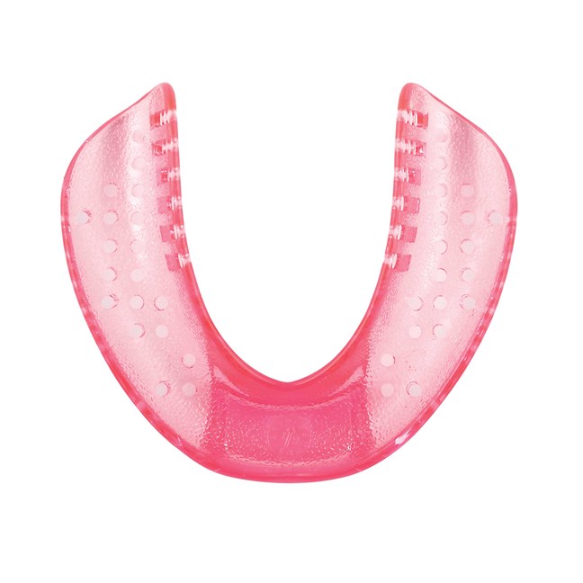 Kiara Impression Trays Edentulous Lower Large Deep 4 Pink