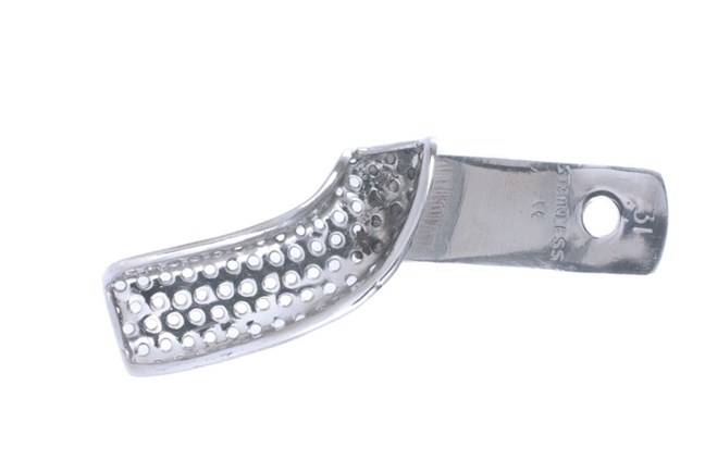Stainless Steel Impression Trays Perforated Sectional Lower Left/Upper Right