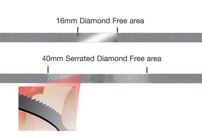 Diamond Finishing Strips Serrated Edge (Saw) 30µm 3.75mm