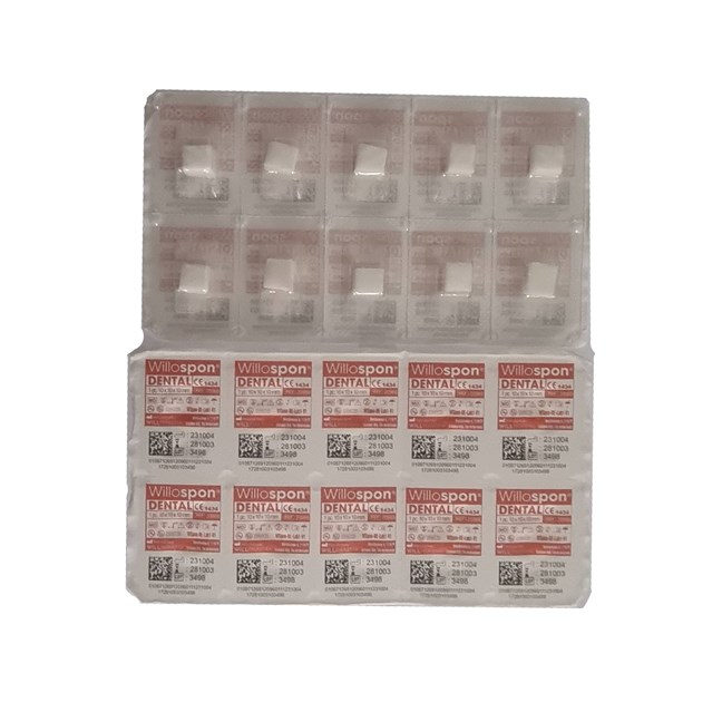 Willospon Dental Cubes, Sterile Absorbable Gelatin Haemostat Sponge 10x10x10mm