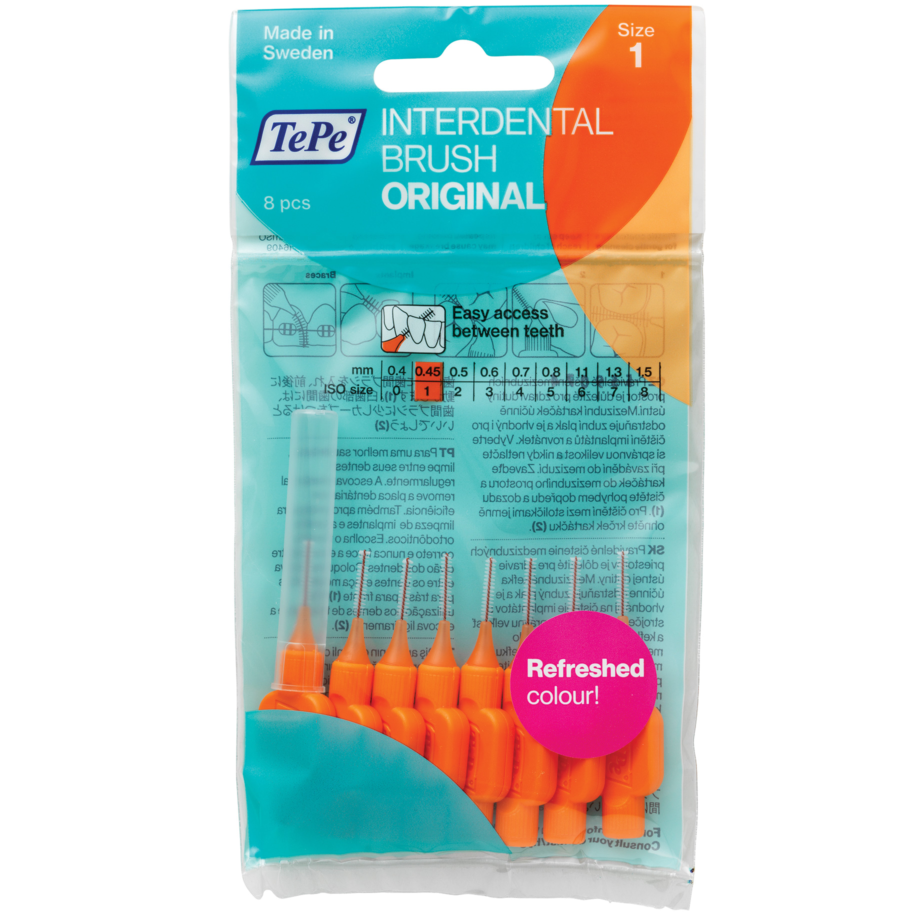 PAT364 TePe Interdental Brush XXXFine Orange 0.45mm